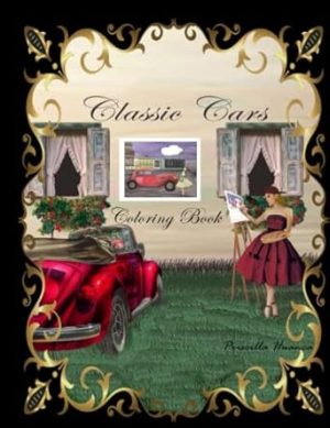 classic cars: coloring book for adults