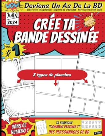 Crée Ta Bande Dessinée :: Bande Dessinée Vierge – Planches De BD Vierges À Compléter – Inclus 12 Pages "Apprendre À Dessiner" 12 Personnages - BD ... Pour Adultes, Ados & Enfants - DIY Comics