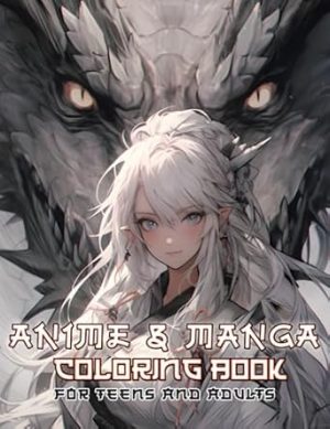 Anime and Manga Coloring Book for Teens and Adults: Immerse yourself in the enchanting realm of Japanese portraits, where dragons, birds, lions, ... pages that beautifully adorable kawaii girl