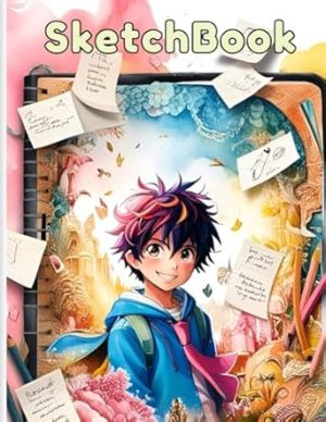 Cute and Smile Colorful Anime Boy Sketch Book: Cute and Smile Colorful Anime Boy Sketch Book Cover, 100 Pages, 8.5 x 11 Page Size, 100 Blank Pages, Gift for Boys