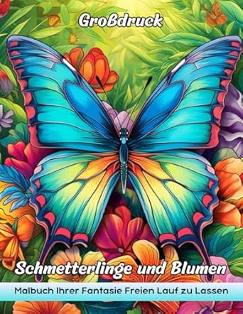 Großdruck Schmetterlinge und Blumen Malbuch: Große Druckschmetterlinge Und Blumen Malvorlagen Zur Entspannung, Bezaubernde Designs Für Erwachsene Zum Entspannen Und Abbau Von Stress