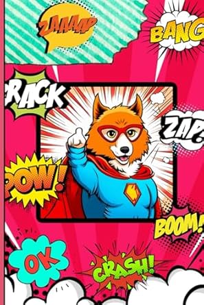 Comic Notebook: lined paged log book, colourful diary