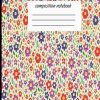 Composition Notebook: flowers Pattern on Black and White Striped Background - 7.5" X 9.25" - Wide Ruled