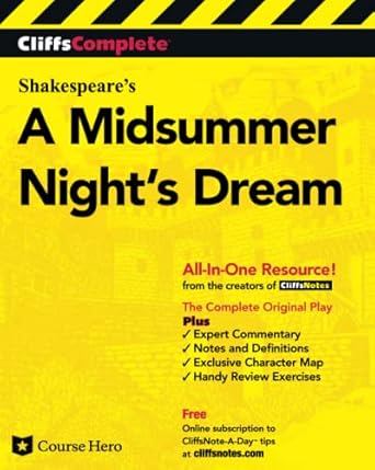 CliffsComplete Shakespeare's A Midsummer Night's Dream