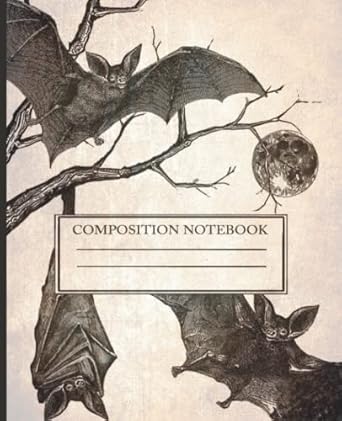 Vintage Composition Notebook: Bats & Halloween Themed College Ruled Notebook with Gothic Aesthetic for Work, School and Teachers