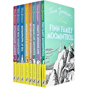 Tove Jansson Moomin Collection 7 Books Set(The Exploits of Moominpappa,Tales from Moominvalley,Moominvalley in November,Moominsummer Madness,Moominland Midwinter,Comet in Moominland,Moominpappa atsea)