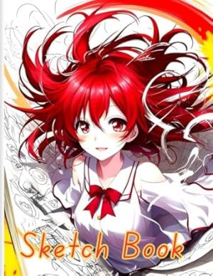 Cute Red Hair Anime Girl Sketch Book: Cute Red Hair Anime Girl Sketch Book Cover, 100 Pages, 8.5 x 11 Page Size, 100 Blank Pages, Girls For Gift