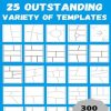 Blank Comic Book: 25 outstanding Variety of Templates, draw your own Comics, Size 8.5"x11", 300 Pages