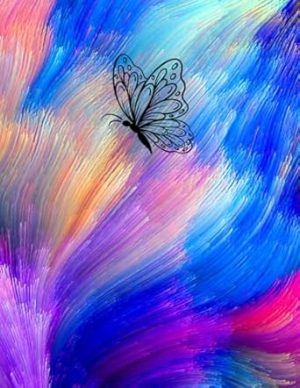 Sketchbook for Drawing Practice: Blank Pad for Kids 9-12 Colorful Blanket Butterfly