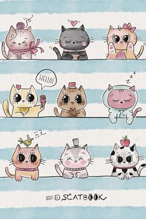 Cute Sketchbook | SCATBOOK SERIE - 3: 6" x 9" in | 150 Grid pages | For Sketching, Drawing, Bullet Journal