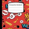 Cute Comic Themed Composition Notebook Wide Ruled: Aesthetic Preppy Wide Lined Notebook Journal | Cute Blank Workbook for Girls Boys Kids Teens College Students | School Supplies