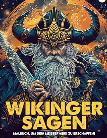 Wikinger-Sagen Malbuch: Begeben Sie Sich Auf Eine Reise Voller Wikingergeschichten Voller Mythen, Krieger Und Alter Schiffe, Perfekt Für Geburtstage Und Entspannung