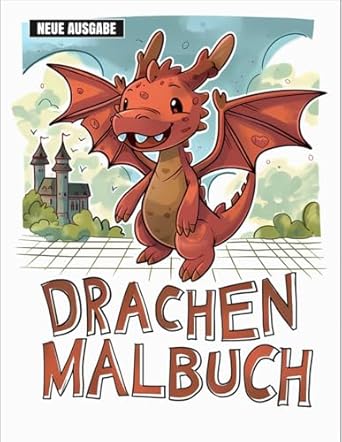 Drachen Malbuch: Mit 50+ Süßen Drachen-Malvorlagen für Kinder von 5-9 Jahren, Jungen und Mädchen.