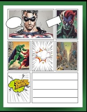 Create Your Own Comic Book - Superhero and Villian: Blank Comic Cover To Add Your Comic Name - Make Your Superhero Comics
