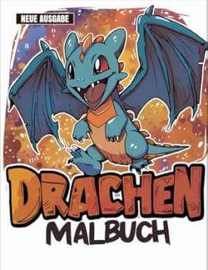 Drachen Malbuch: JUMBO Malbuch für Kinder von 5-9 Jahren, Mädchen und Jungen | 50+ Einfache Drachen-Seiten.