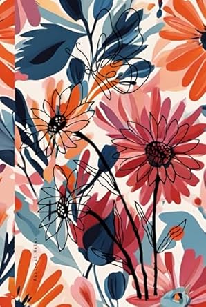 Colorful Abstract Floral and Butterfly: 6 x 9 in Hardcover, 174 Pages