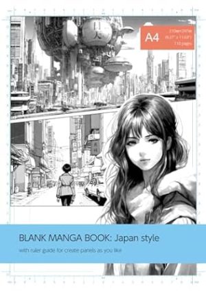 Blank Manga/Comic Book A4 with ruler guide| Manga Storyboard Sketchbook | Draw your Own Manga/Comics | Blank Comic Book Journal Notebook | 110pages: with ruler guide for create panels as you like