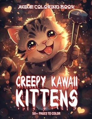 Anime Coloring Book: Creepy Kawaii Kittens: Manga-Inspired Feline Designs for Stress Relief, Perfect for Teens and Adults Who Love Adorable Illustrations
