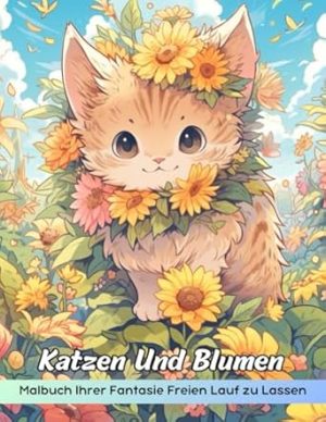 Katzen Und Blumen Malbuch: Ausmalbilder Katzen Und Blumen, Skurrile Katzenfreunde Inmitten Blühender Gärten
