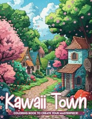 Kawaii Town Coloring Book: Charming Village Coloring Pages For Stress Relief, Great Gifts For All Ages For Any Occasions And Holiday