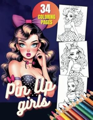 Pin up girls: Libro da colorare