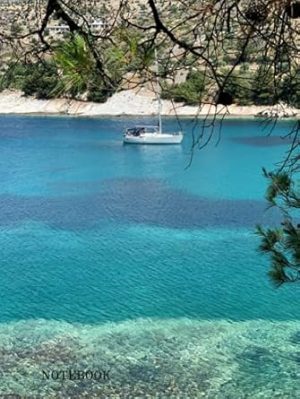 Notebook: Sailing in Greece Composition Notebook / Journal - College Ruled Lines - 130 Pages - 8.25 x 11 inches - Unique Real Photo Cover - Hardcover