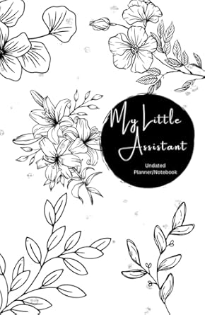 Black and White Floral Undated Planner/ Notebook