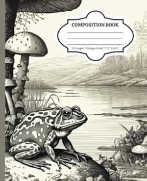 Composition Notebook: Toad Frog and Mushroom Graphic / Adorable Artistic Quality Journal / College Ruled: Ideal for School, Work or College/ 110 pages
