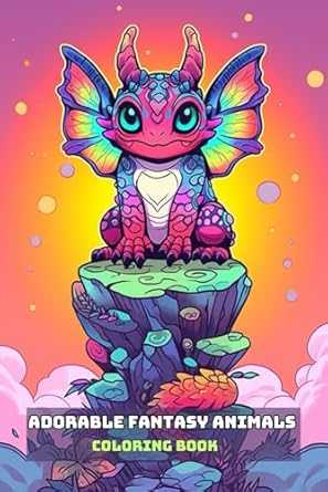 Cute Coloring Book Funny: Adorable Fantasy Animals To Color