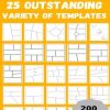 Blank Comic Book: 25 outstanding Variety of Templates, draw your own Comics, Size 8.5"x11", 200 Pages