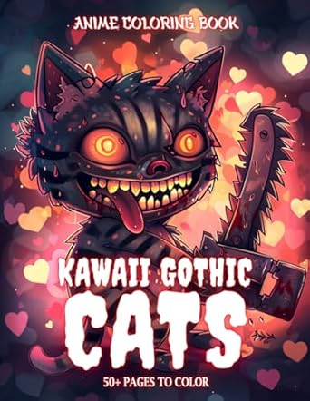 Anime Coloring Book: Kawaii Gothic Cats: Creative Relaxation with Quirky Feline Art, Ideal for Teens and Adults Who Love Cute and Unique Manga Designs