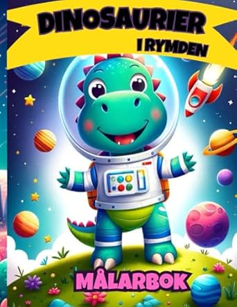 Dinosaurier i rymden - målarbok för barn: 40 fantastiska illustrationer plus 10 bonusöverraskninga| Målarbok om rymden | Målarbok om leende dinosaurier i rymden | Målarbok om planeter och rymdskepp
