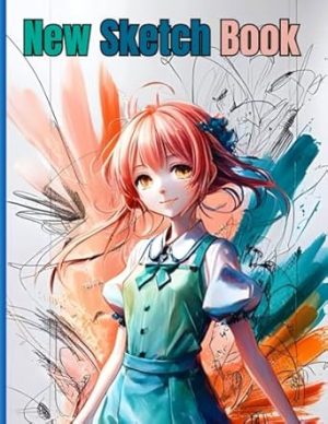 Colorful Cute Anime Girl Sketch Book: Colorful Cute Anime Girl Sketch Book Cover, 100 Pages, 8.5 x 11 Page Size, 100 Blank Pages