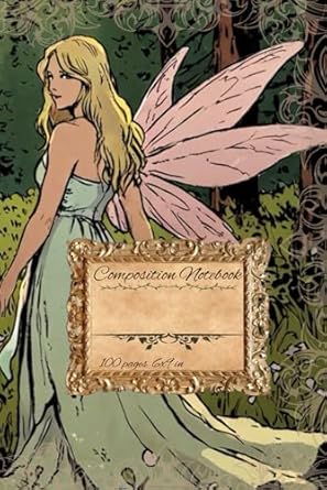 Composition Notebook College Ruled: fairy in garden Illustration | Cute Aesthetic Journal For School, College, Work
