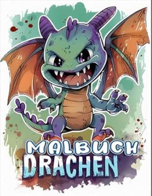 Drachen Malbuch: Mit 50+ Süßen Drachen-Malvorlagen für Kinder von 6-10 Jahren, Jungen und Mädchen.