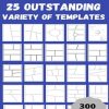 Blank Comic Book: 25 outstanding Variety of Templates, draw your own Comics, Size 8.5"x11", 300 Pages