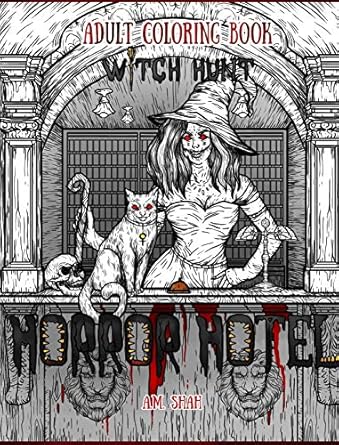 Adult Coloring Book Horror Hotel: Witch Hunt (3)