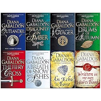 Diana Gabaldon Outlander Series 8 Books Collection Set (Outlander,Dragonfly in Amber,Voyager,Drums of Autumn,Fiery Cross,Breath of Snow and Ashes,An Echo in the Bone,Written in My Own Hearts Blood)