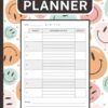 Homework Planner: Undated Daily & Weekly Schedule Organizer for Girls | Smiley Face Preppy Aesthetic | College, High School, Middle School & Homeschool Students