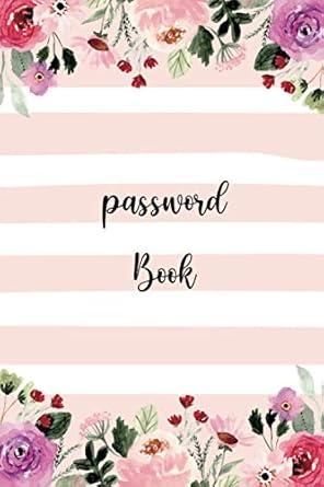 Password Book with Alphabetical tabs large print: password keeper logbook with alphabetized tabbed pages 6x9 | pretty pink stripes website email ... log book and internet password organizer
