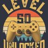 Level 50 Unlocked: 50 Year Old Video Gamer 50th Birthday Notebook Lined Journal