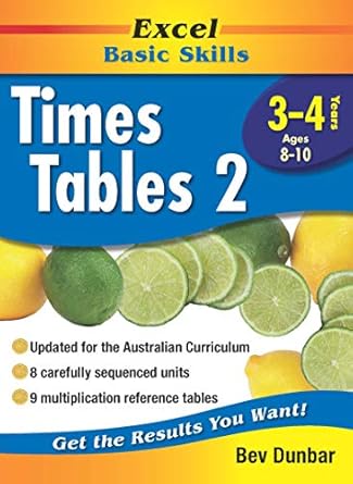 Excel Basic Skills Workbook: Times Tables 2 Years 3-4