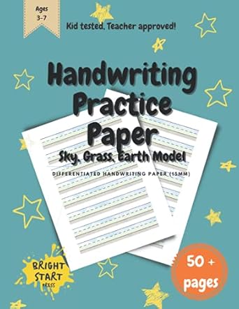 Handwriting Practice Paper: Sky, Grass, Earth Model differentiated handwriting paper (15mm)
