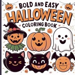 Halloween Colouring Book: Simple Easy & Bold Colouring Book for Kids, Adults & Teens | 105 pages of coloring for stress releiving & relaxation, Cozy Coloring for Halloween