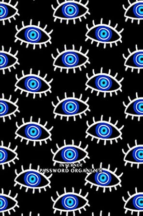 Evil Eye Hamsa Charm Password Book Symbol Curse Protection Good Luck Lucky Blue on Back: Discreet internet password organizer logbook personal keeper ... tabs gifts for adults women men coworker