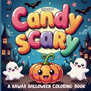 Candy Scary: A Kawaii Halloween Coloring Book | For Kids and Adults Featuring Adorable Halloween Characters in Sweet and Spooky Scenes
