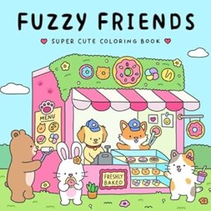 Fuzzy Friends: Super Cute Coloring Book for Adults and Teens Featuring Adorable Animals Characters