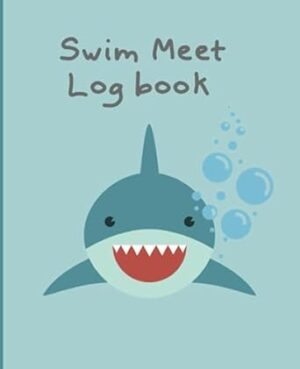 Swim Meet Log book for Kids | Keep swimming motivation high for kids by having them log each swim event, time, date, location, notes and goals | 7.5 x 9.25