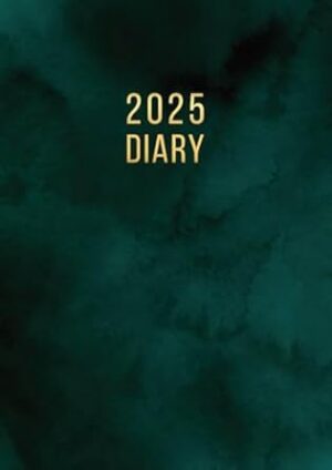 2025 A4 Page A Day: One Page Per Day Daily Diary Planner & Organiser for 365 Days, dated from Jan 2025 to Dec 2025, Fully Lined Journal Notebook with Calendars, To-Do List and Notes | Green Marble