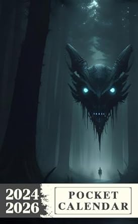 Pocket Calendar 2024 - 2026 With Moon Phase: Three-Year Monthly Planner for Purse , 36 Months from January 2024 to December 2026 | Dark forest background | Mysterious creatures